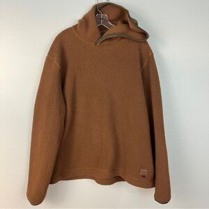 Herschel Teddy Sherpa Pullover Jacket Size XXL Brown Hooded Rare HTF